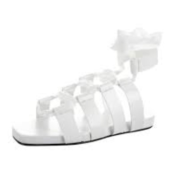 Jil Sander Wraparound Gladiator Leather Sandals In white - Picture 2 of 4